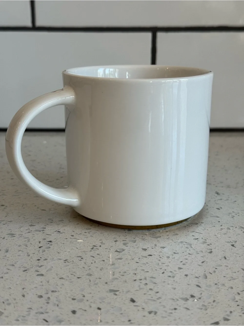 WILLIAMS SONOMA Monogram Mug “R” White Gold 16oz – NWOT